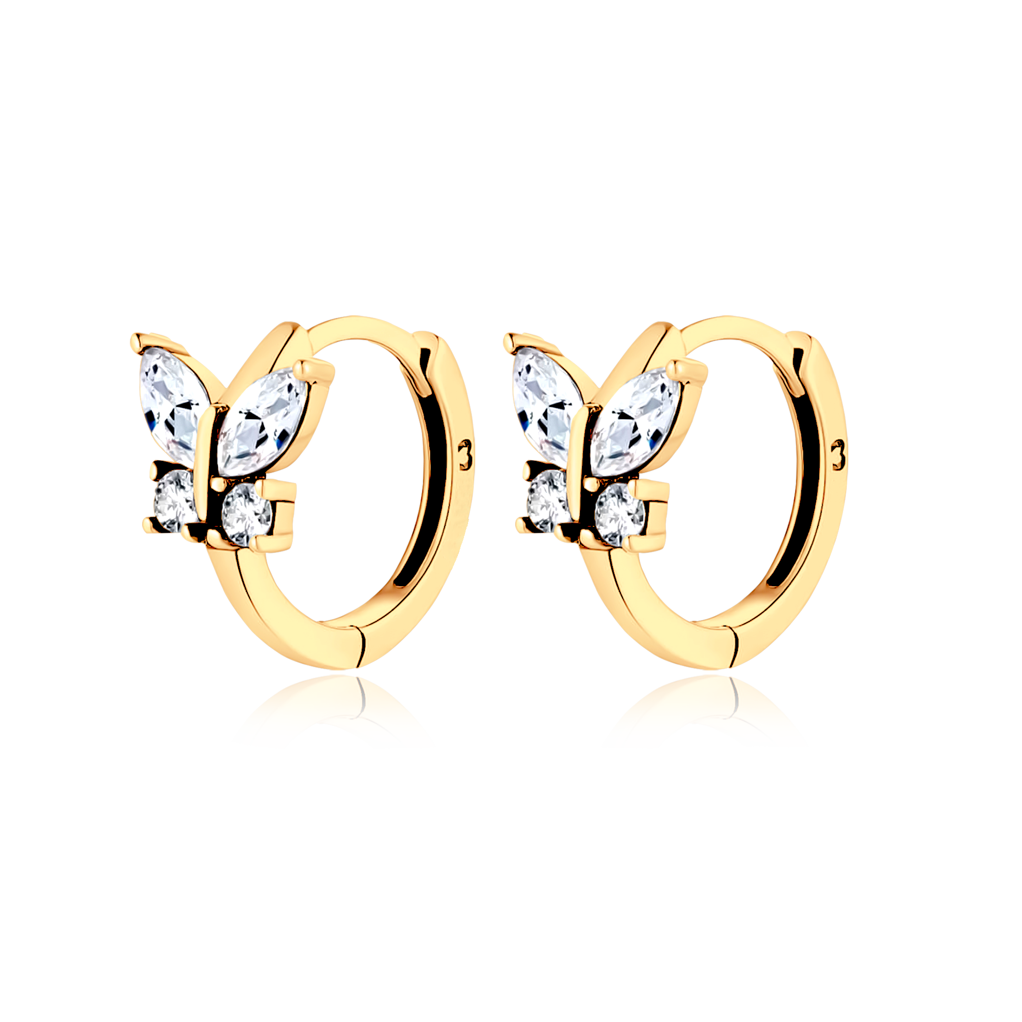 Crystal Butterfly Hoop Earrings