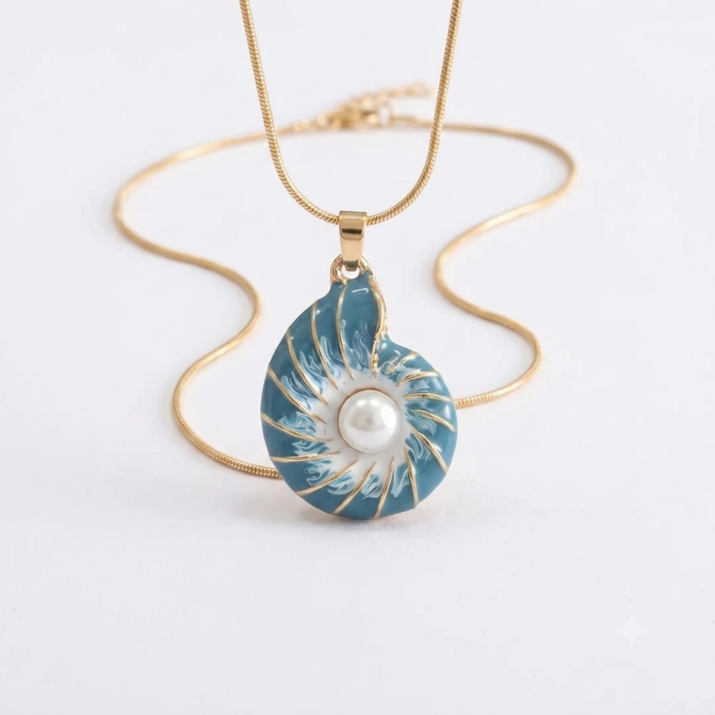 Pearl Blue Shell Necklace