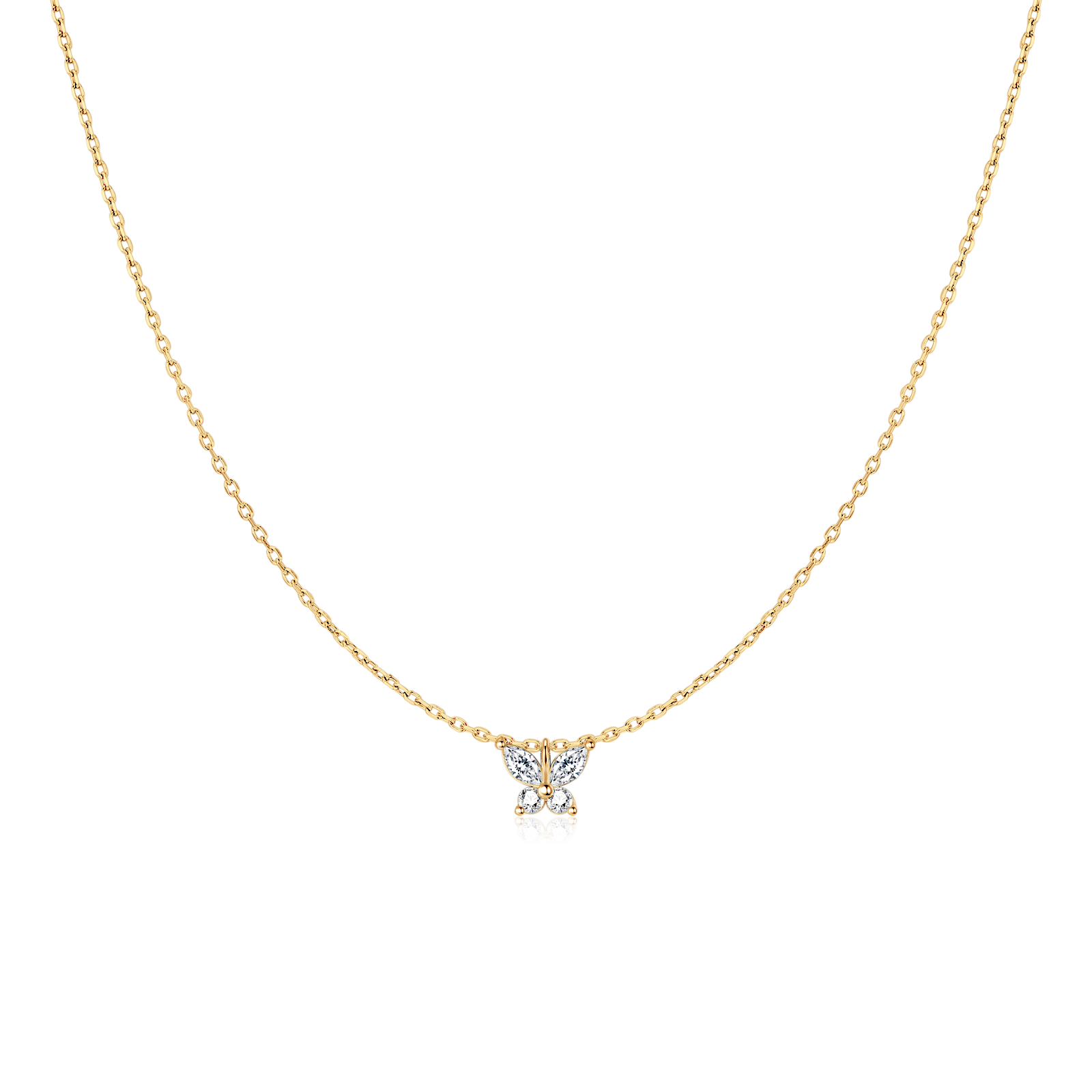 White Butterfly Necklace