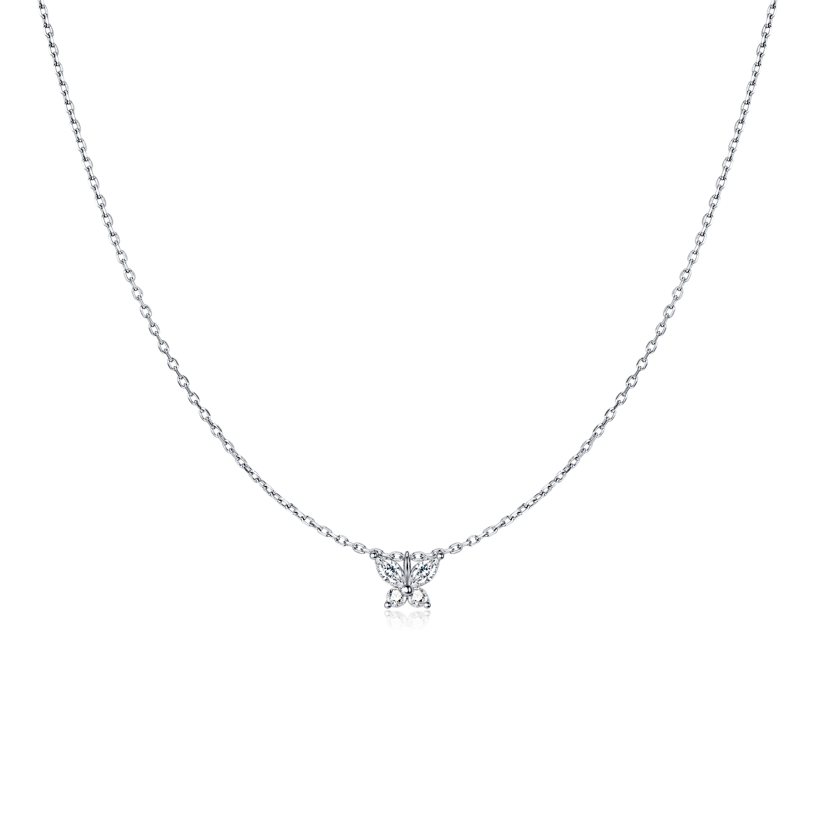 White Butterfly Necklace