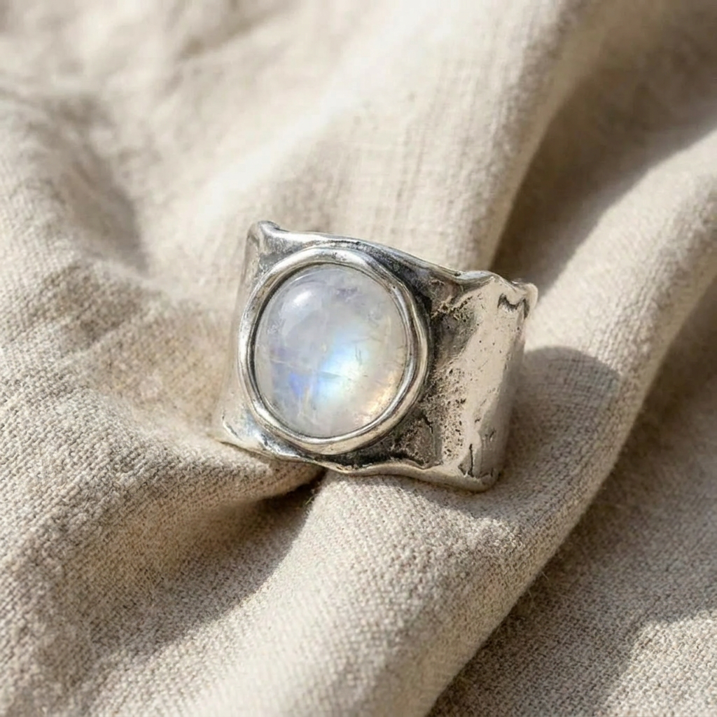 Artisan Moonstone Boho Ring