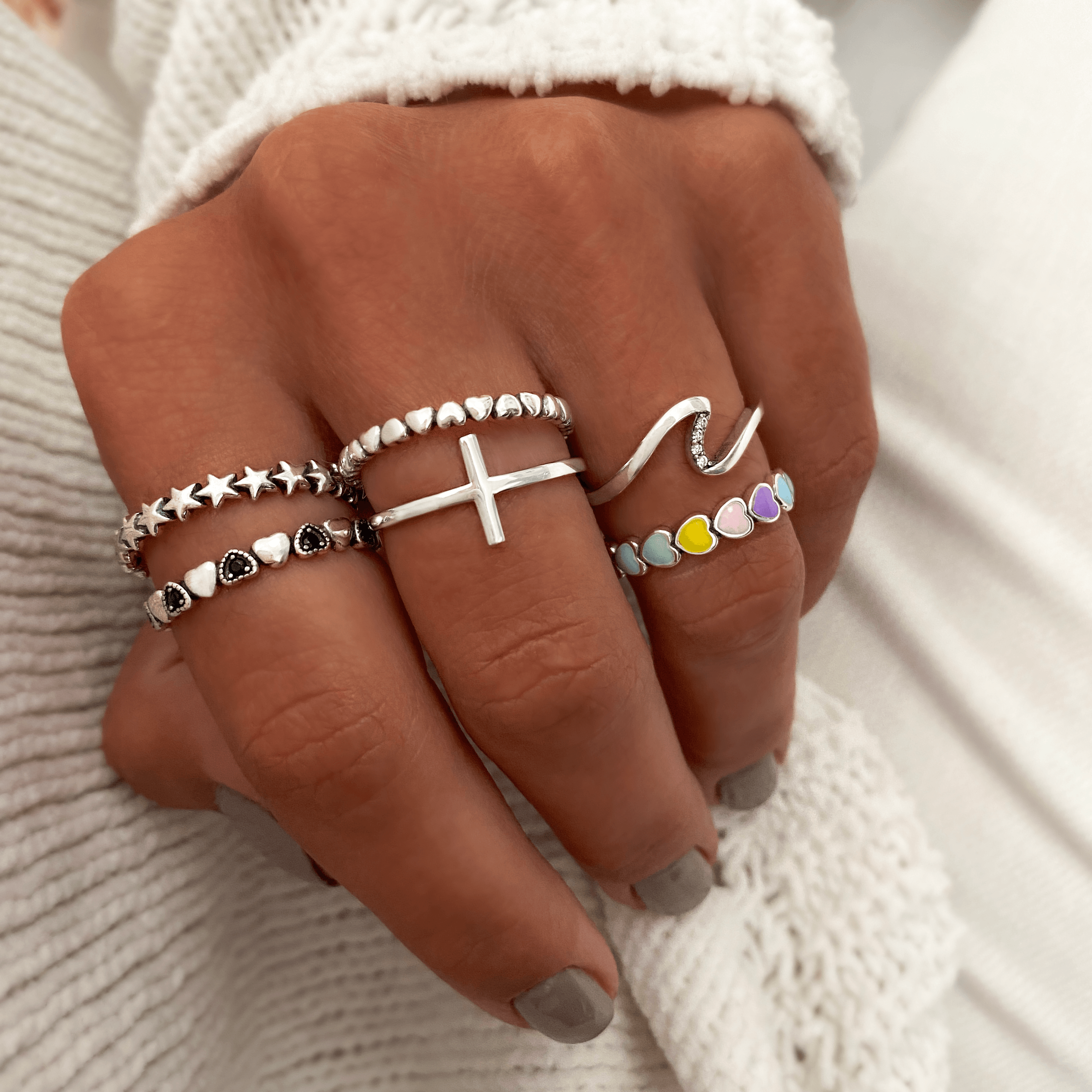 Colourful Hearts Ring