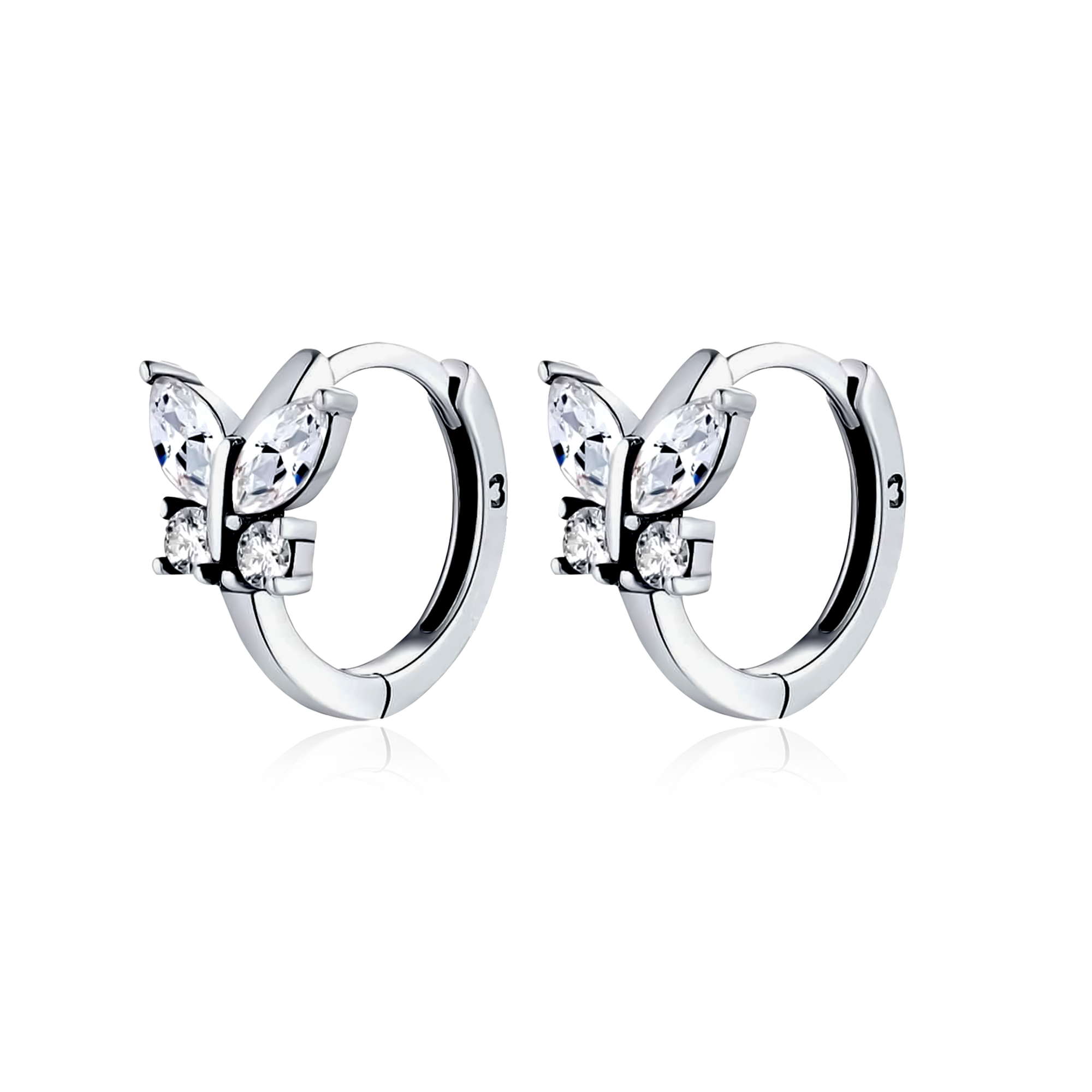 Crystal Butterfly Hoop Earrings