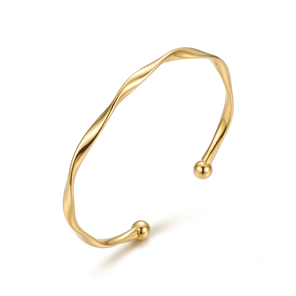Elegant Golden Open Bracelet