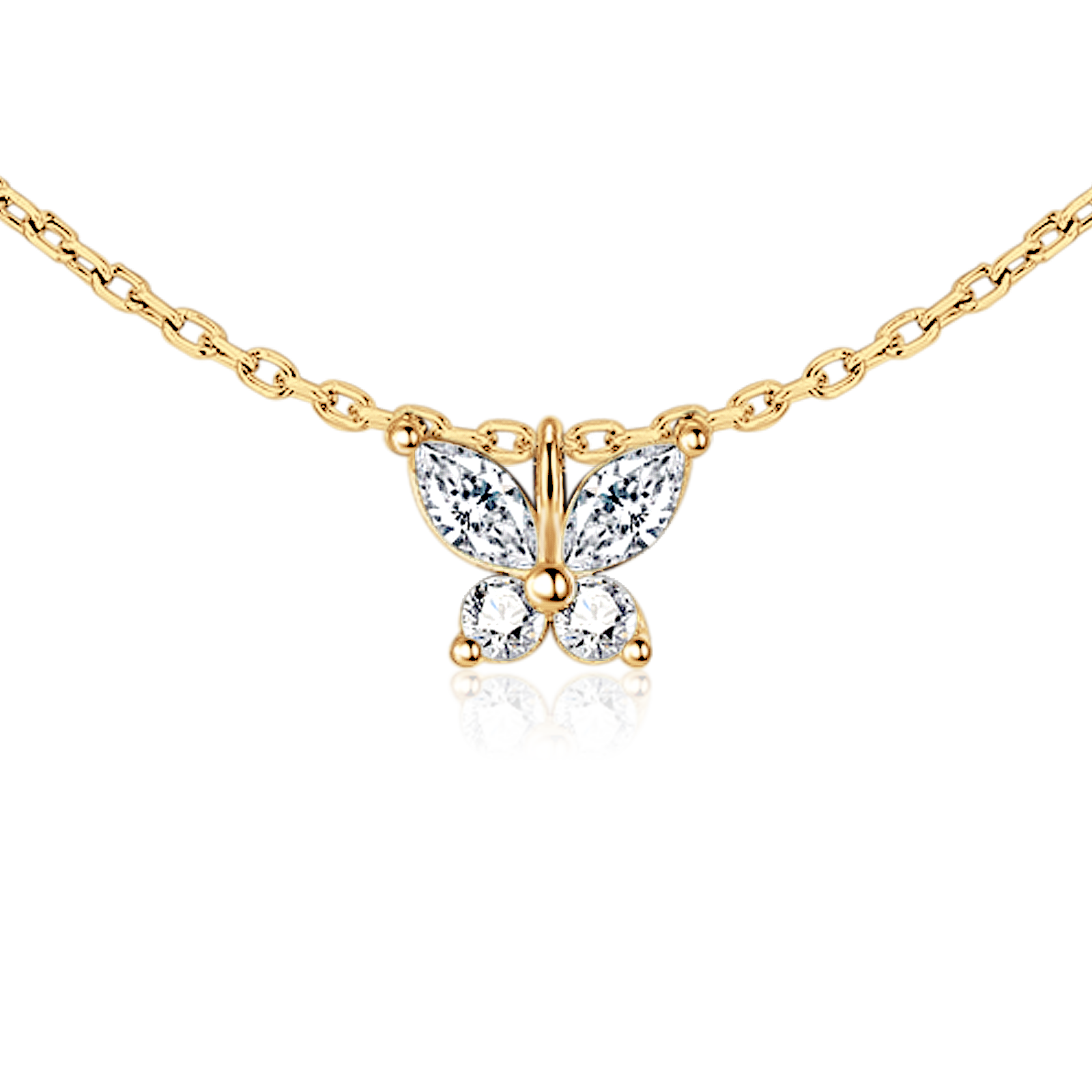 White Butterfly Necklace