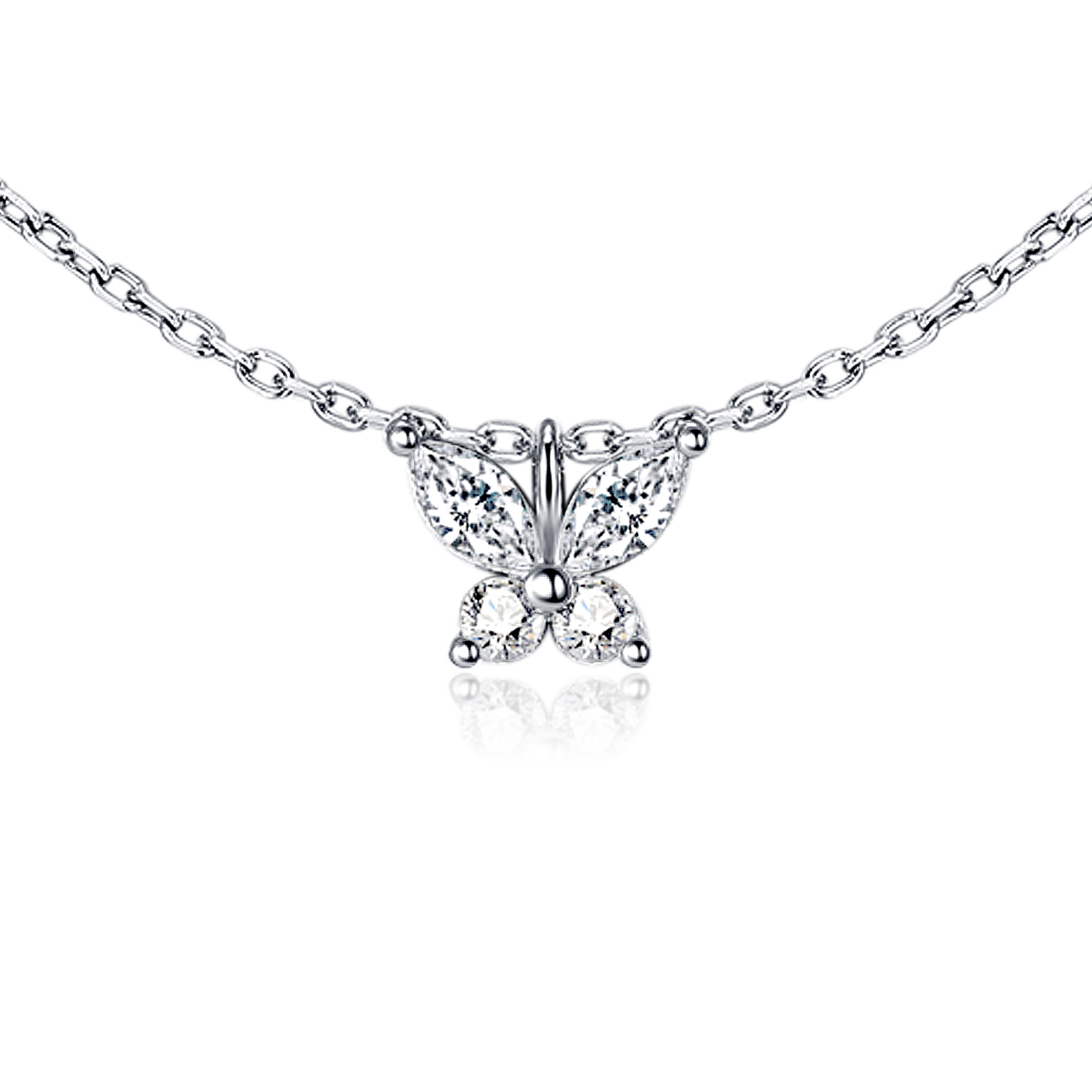 White Butterfly Necklace