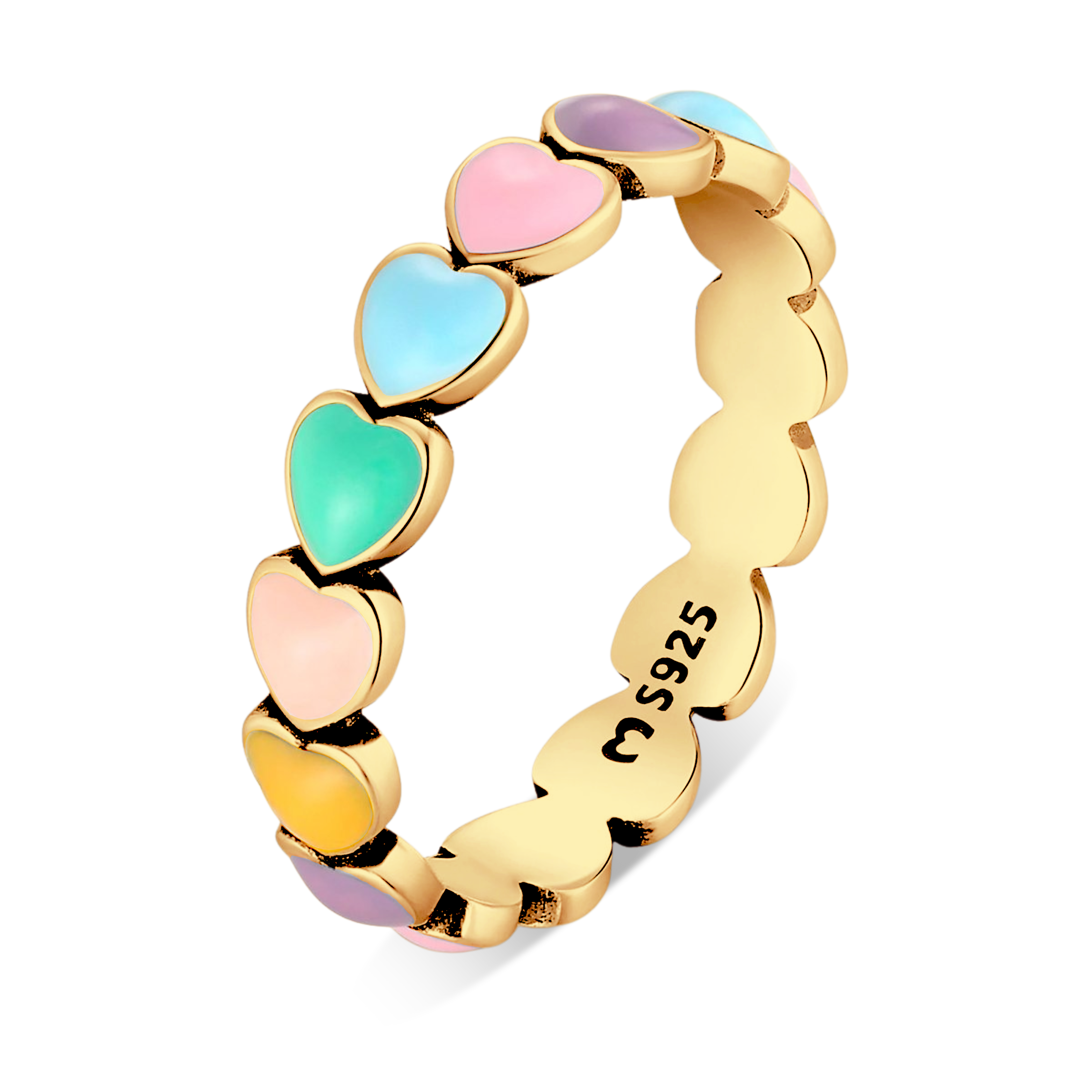 Colourful Hearts Ring