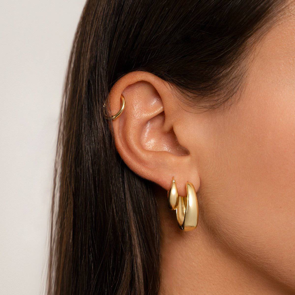 Oval Hoop Ring Earrings