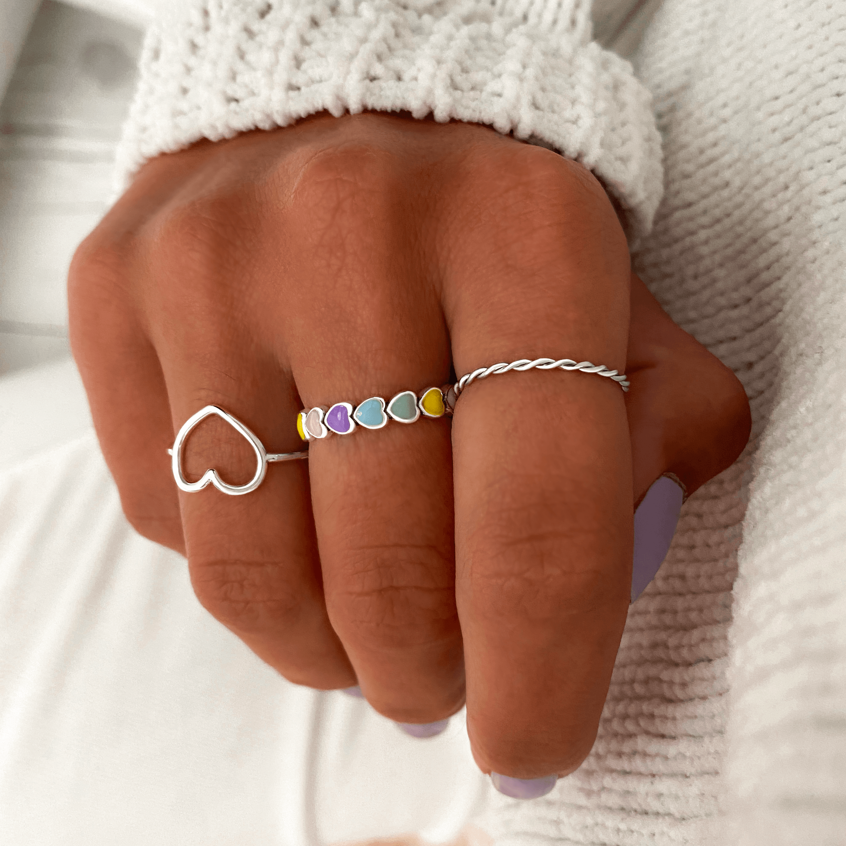 Colourful Hearts Ring